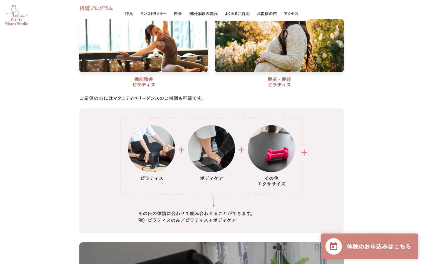 指導プログラムを説明するセクション